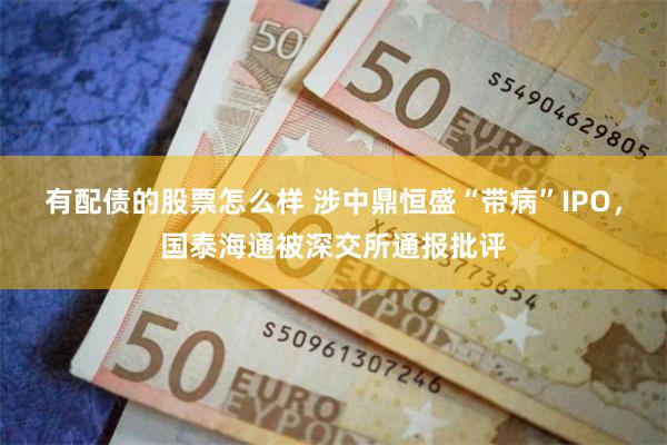 有配债的股票怎么样 涉中鼎恒盛“带病”IPO，国泰海通被深交所通报批评