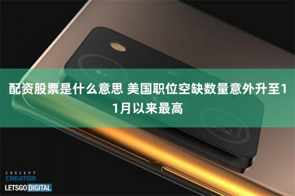 配资股票是什么意思 美国职位空缺数量意外升至11月以来最高