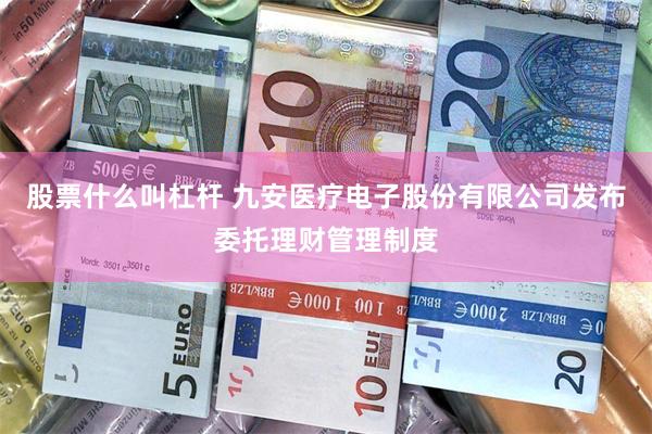 股票什么叫杠杆 九安医疗电子股份有限公司发布委托理财管理制度