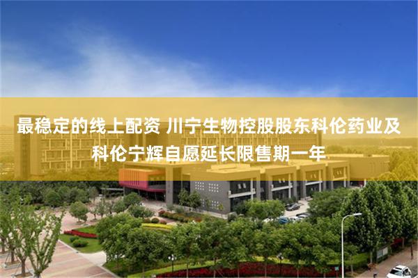 最稳定的线上配资 川宁生物控股股东科伦药业及科伦宁辉自愿延长限售期一年