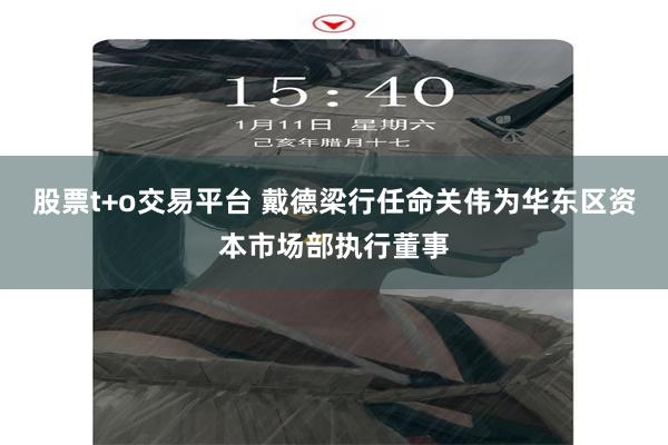 股票t+o交易平台 戴德梁行任命关伟为华东区资本市场部执行董事