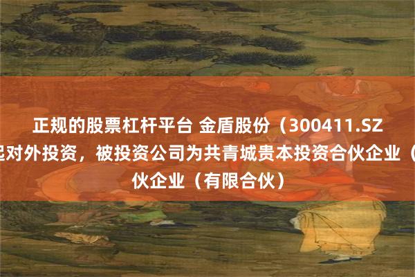 正规的股票杠杆平台 金盾股份（300411.SZ）新增一起对外投资，被投资公司为共青城贵本投资合伙企业（有限合伙）